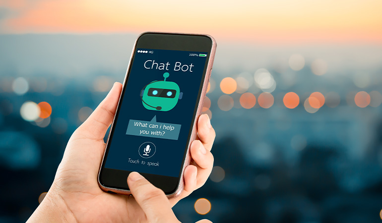 smartphone chats with an AI 