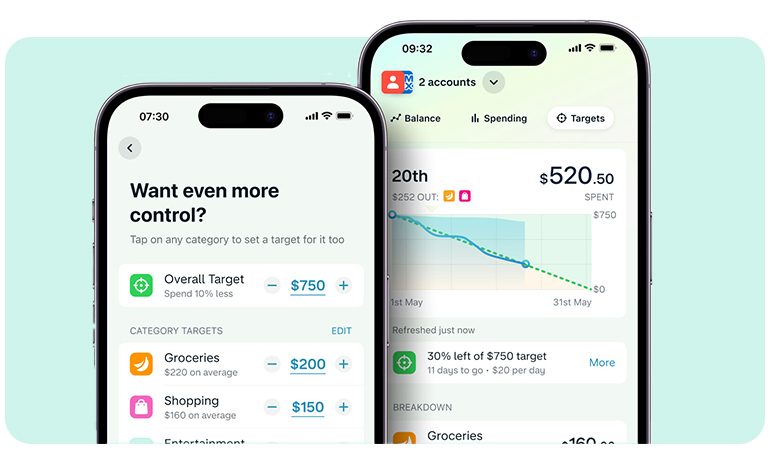 The interface of a Monzo banking app.