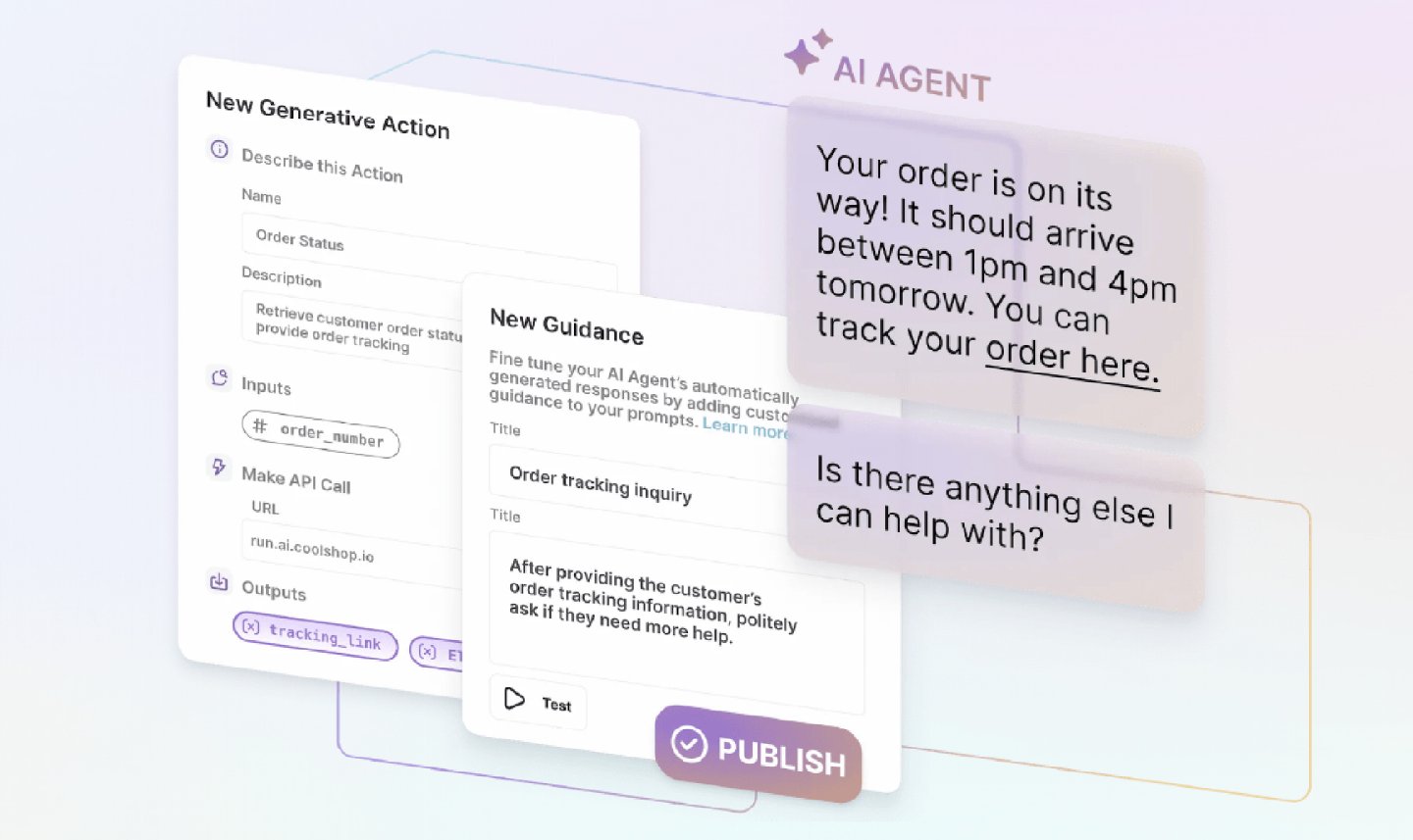 An infographic showing a chatbot providing real-time updates and order tracking 