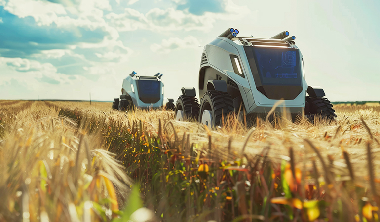 An autonomous farming vehicle. 