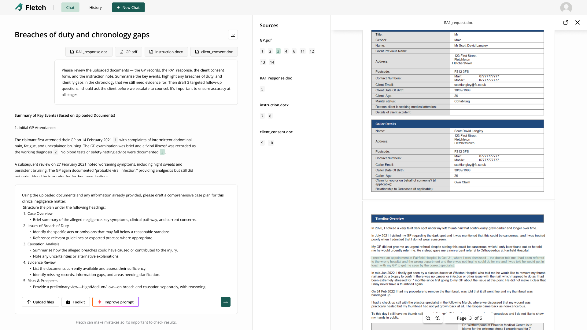 AI-assisted legal workspace that enables document search, case analysis, knowledge retrieval, and automated review of legal records.